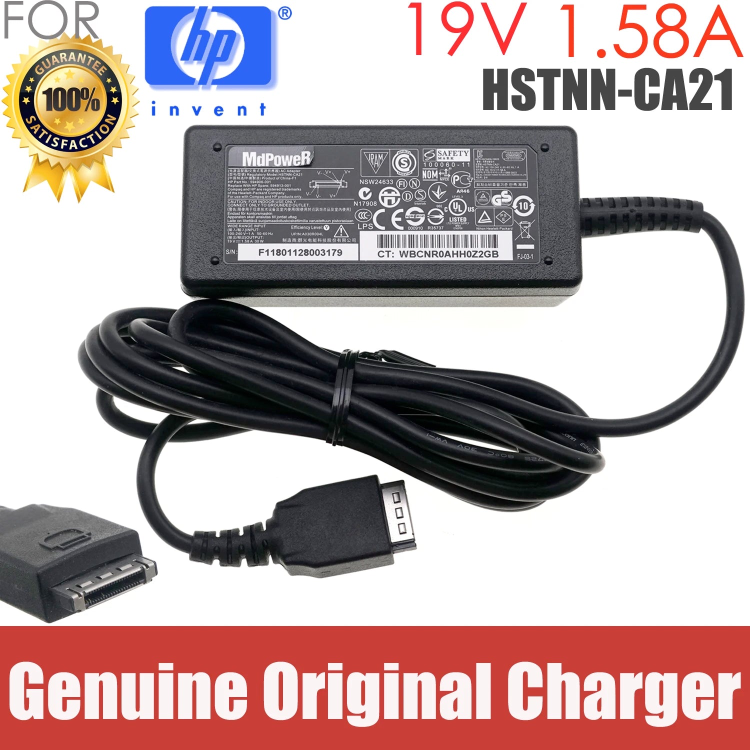 Genuine HSTNN-CA21 19V 1.58A 30W 594906-001 AC Adapter Charger For HP slate 500 QC252AA Table PC 594913-001