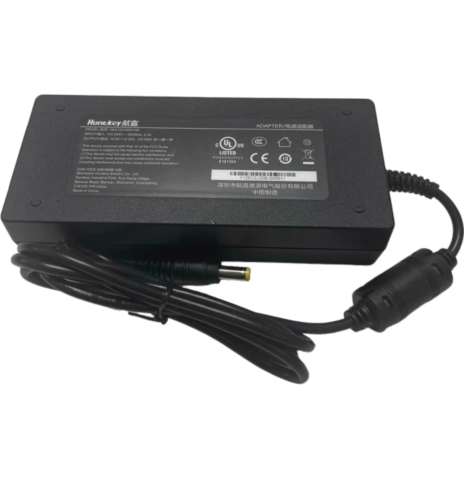 New Genuine Huntkey 19V 6.32A 120W HKA12019063-6B Laptop AC Adapter Charger for Intel NUC NUC6i7KYK  Power Supply HDZ1201-3C