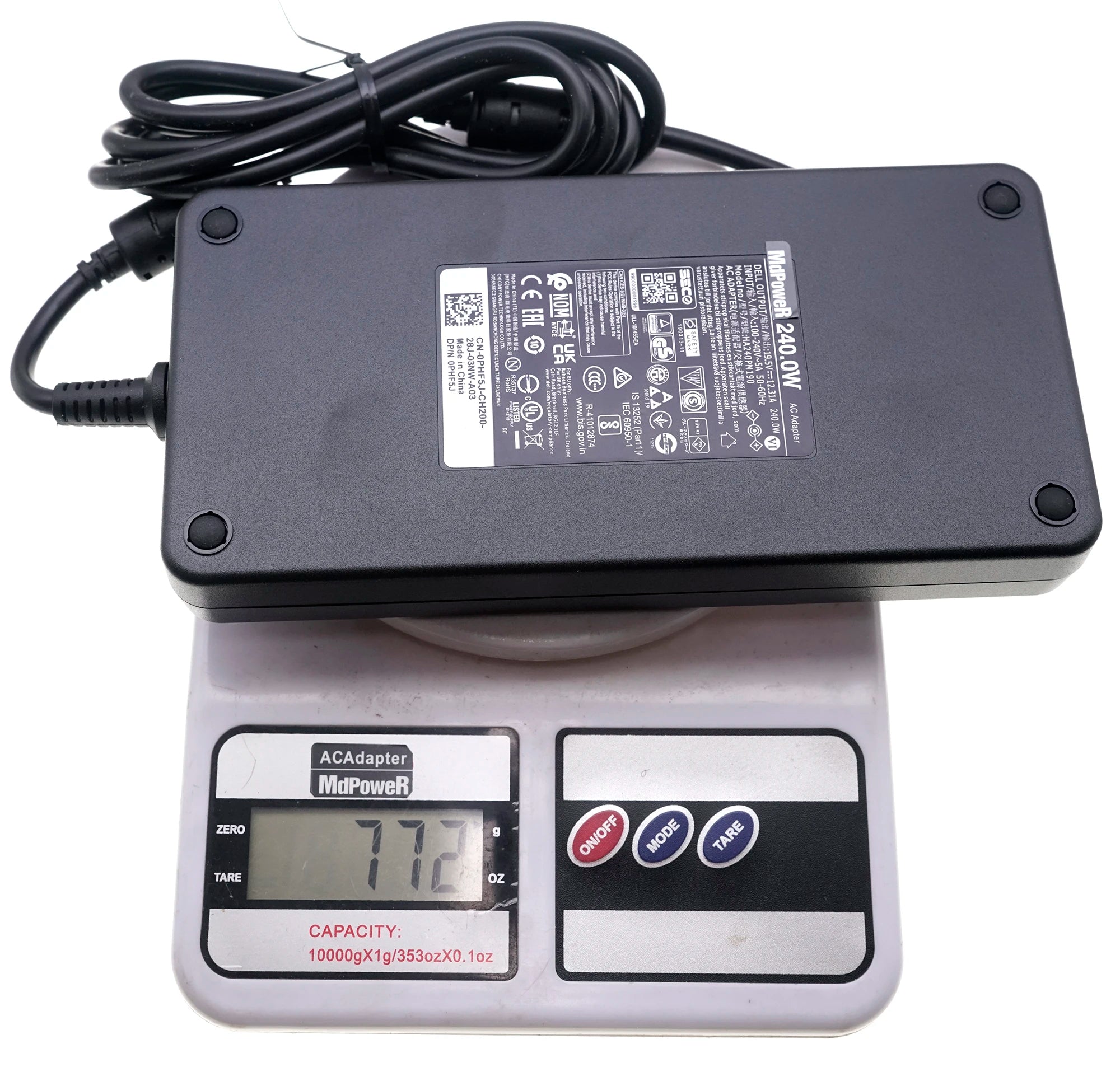 19.5V 12.31A 240W GaN Laptop AC Adapter Charger Gallium Nitride For Dell Alienware M15 R2 R3 R4 R5 R6 M17 DA240PM200 HA240PM190