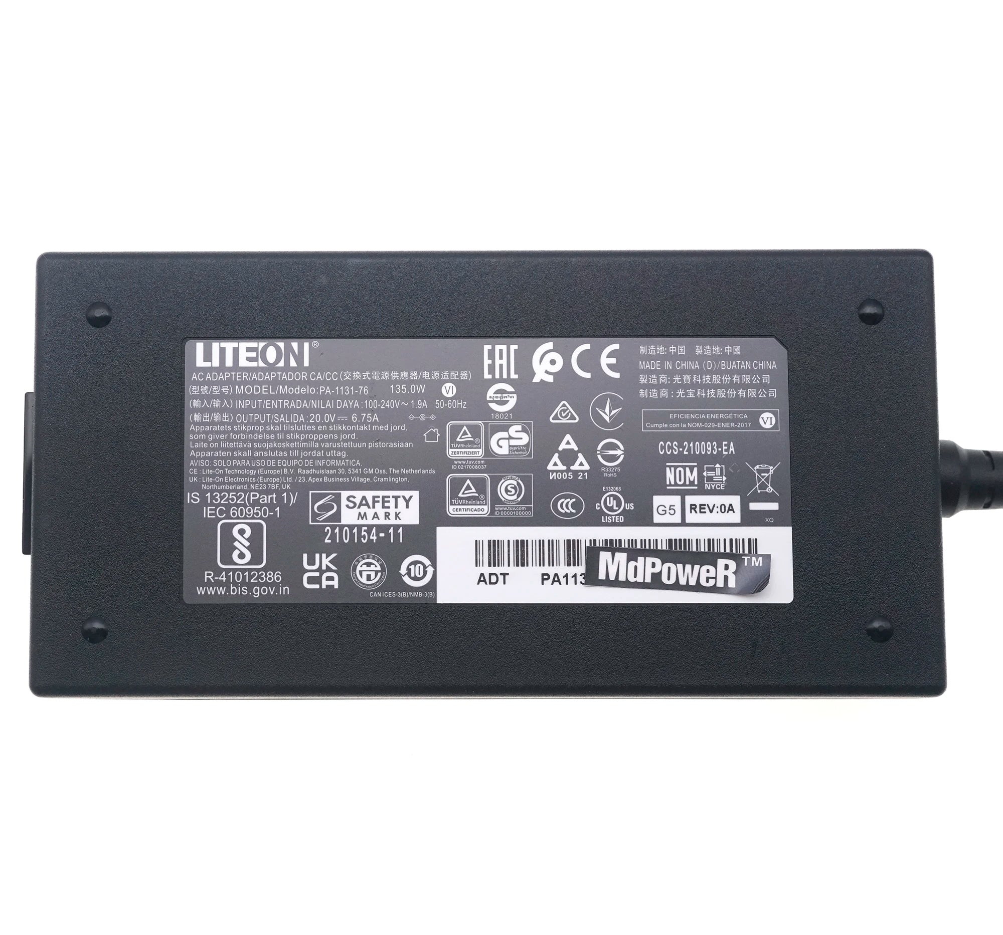 Original AC Adapter LITEON 20V 6.75A 135W PA-1131-76 Charger 7.4x5.0mm Laptop Power Supply Genuine PA-1131-72