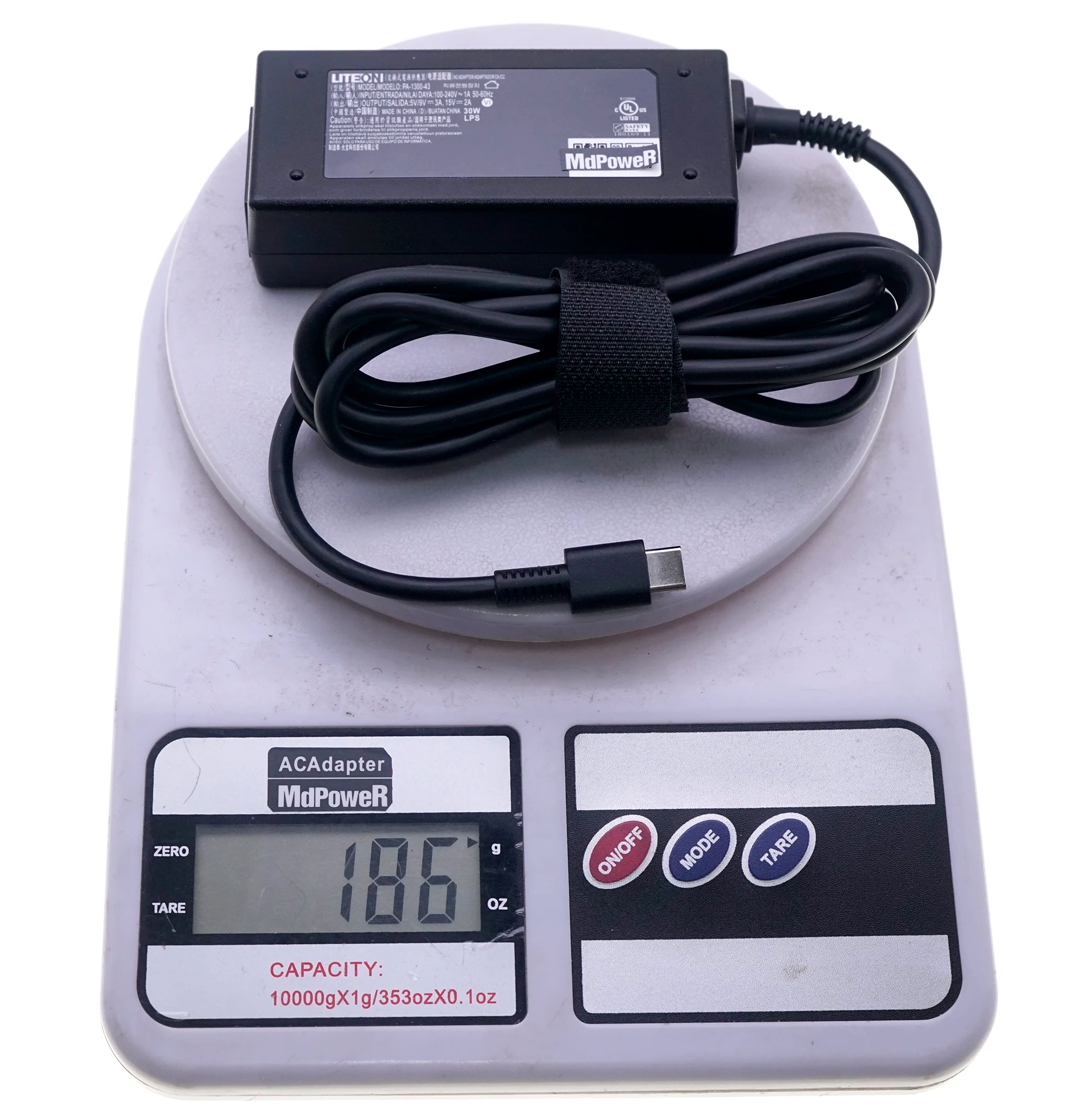 Genuine Liteon PA-1300-43 USB-C AC/DC Power Adapter 5V/9V 3A / 15V 2A 30W Max TYPE C
