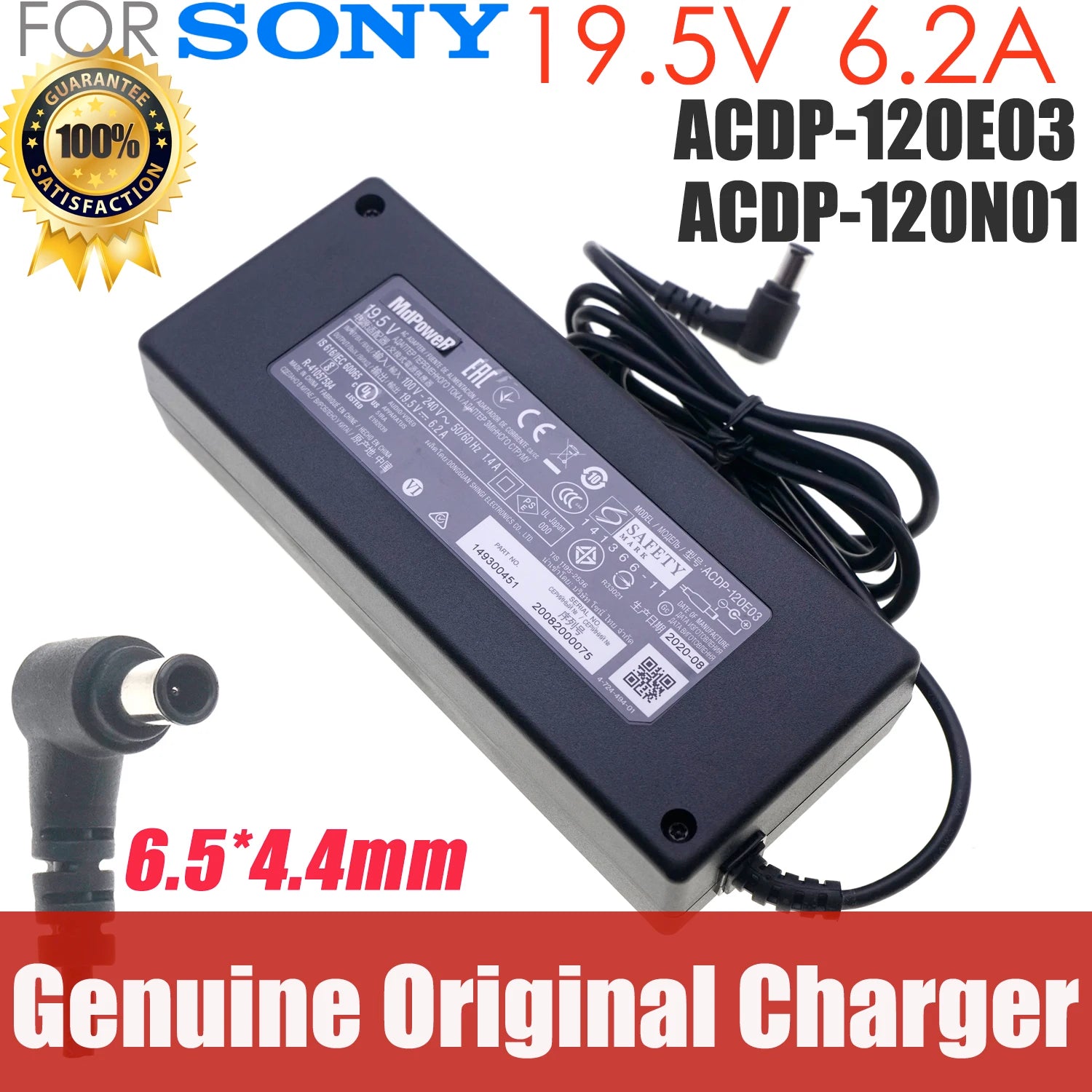 Genuine ACDP-120E03 ACDP-120D01 19.5V 6.2A AC Adapter Charger For Sony Bravia KDL-50W706B KDL-50W755C LCD/LED TV Power Supply