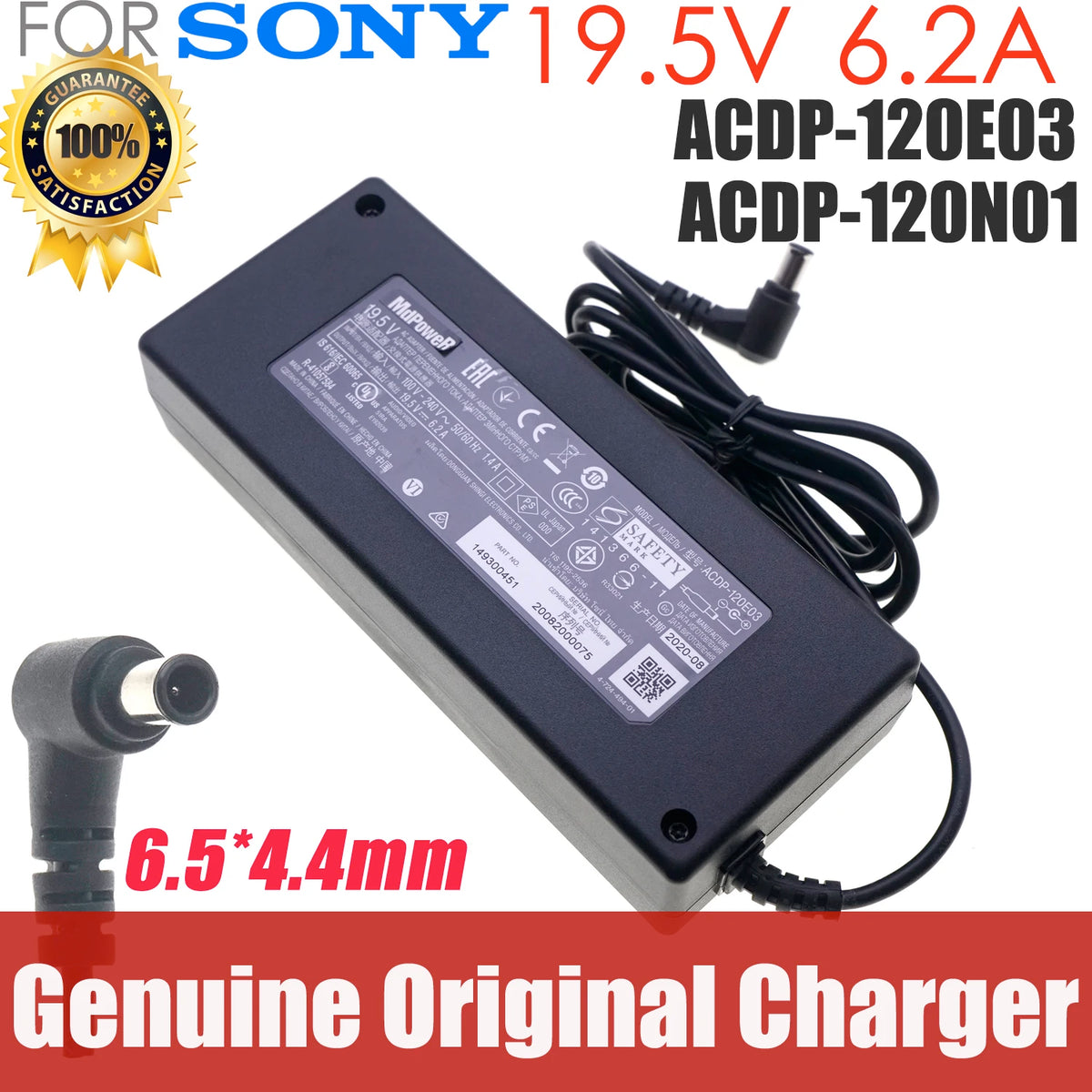 Genuine ACDP-120E03 ACDP-120D01 19.5V 6.2A AC Adapter Charger For Sony Bravia KDL-50W706B KDL-50W755C LCD/LED TV Power Supply