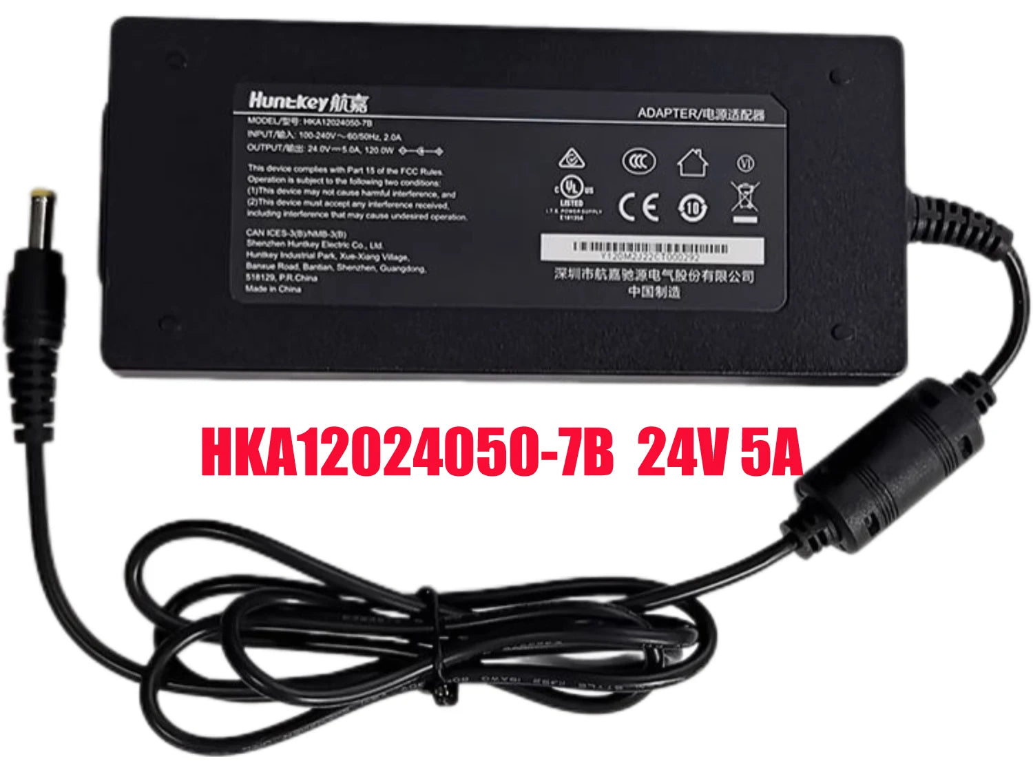 Genuine AC ADAPTER HUNTKEY 24V 5A 120W HKA12024005-7A HKA12024005-7B HK07524050-7F LASER EpiqVision EF12 POWER CHARGER SUPPLY