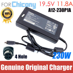 Genuine Chicony 230W 19.5V 11.8A AC Adapter Charger A12-230P1A For Sager NP8278 Series Female 4-Pin Gaming Laptop ADP-230AB D