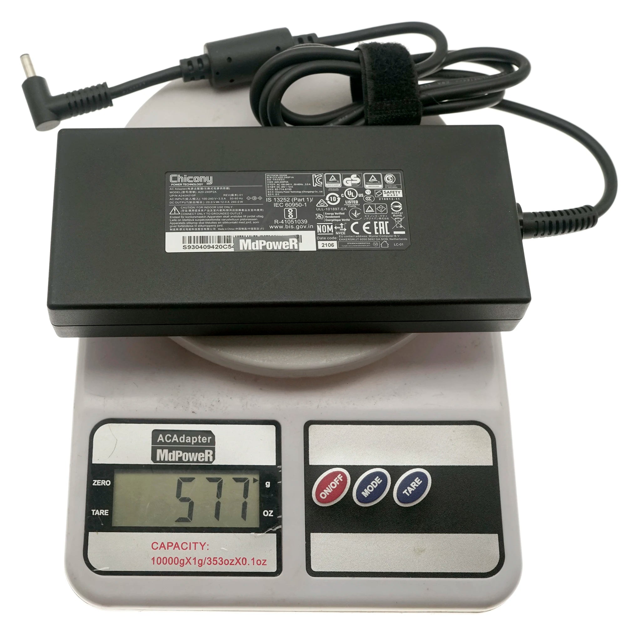 Genuine Chicony 20V 12A 240W A20-240P2A 4.5mm Pin AC Adapter Charger For MSI Delta 15 A5EFK-033FR Gaming Notebook Power Supply