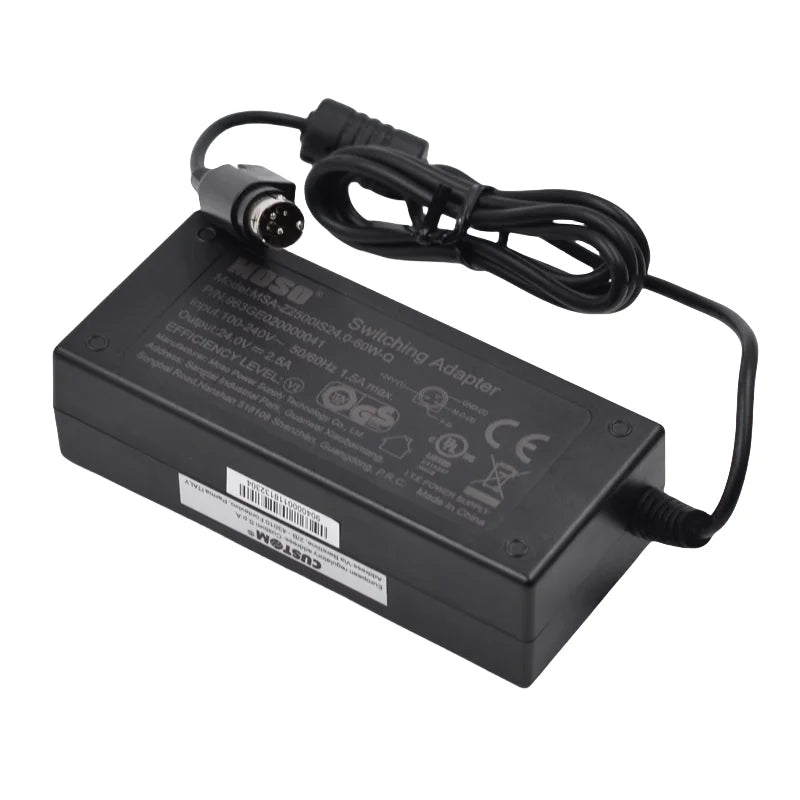 Genuine MOSO MSA-Z2500IS24.0-60W-Q Power Supply AC Adapter 24V 2.5A 60W 3-PIN Plug Printer Power Charger
