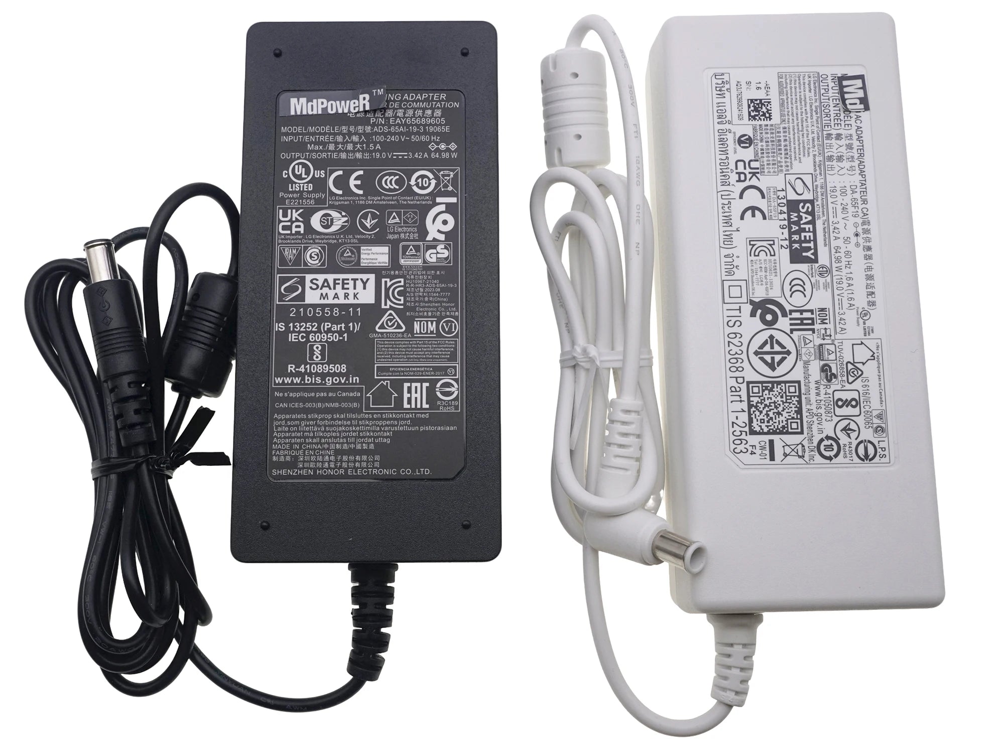 Genuine DA-65F19 AC Adapter 19V 3.42A 65W Charger 29LN467U PA-1650-43 DA-65G19 for LG R400 R410 PA-1650-68 LCAP39 49LF5100-CA