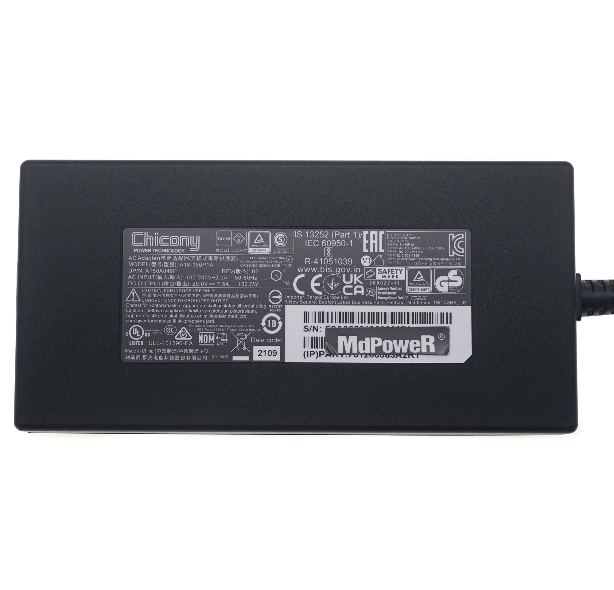 A18-150P1A Original AC Adapter Chicony 20V 7.5A 150W Charger 7.4x5.0mm Laptop Power Supply