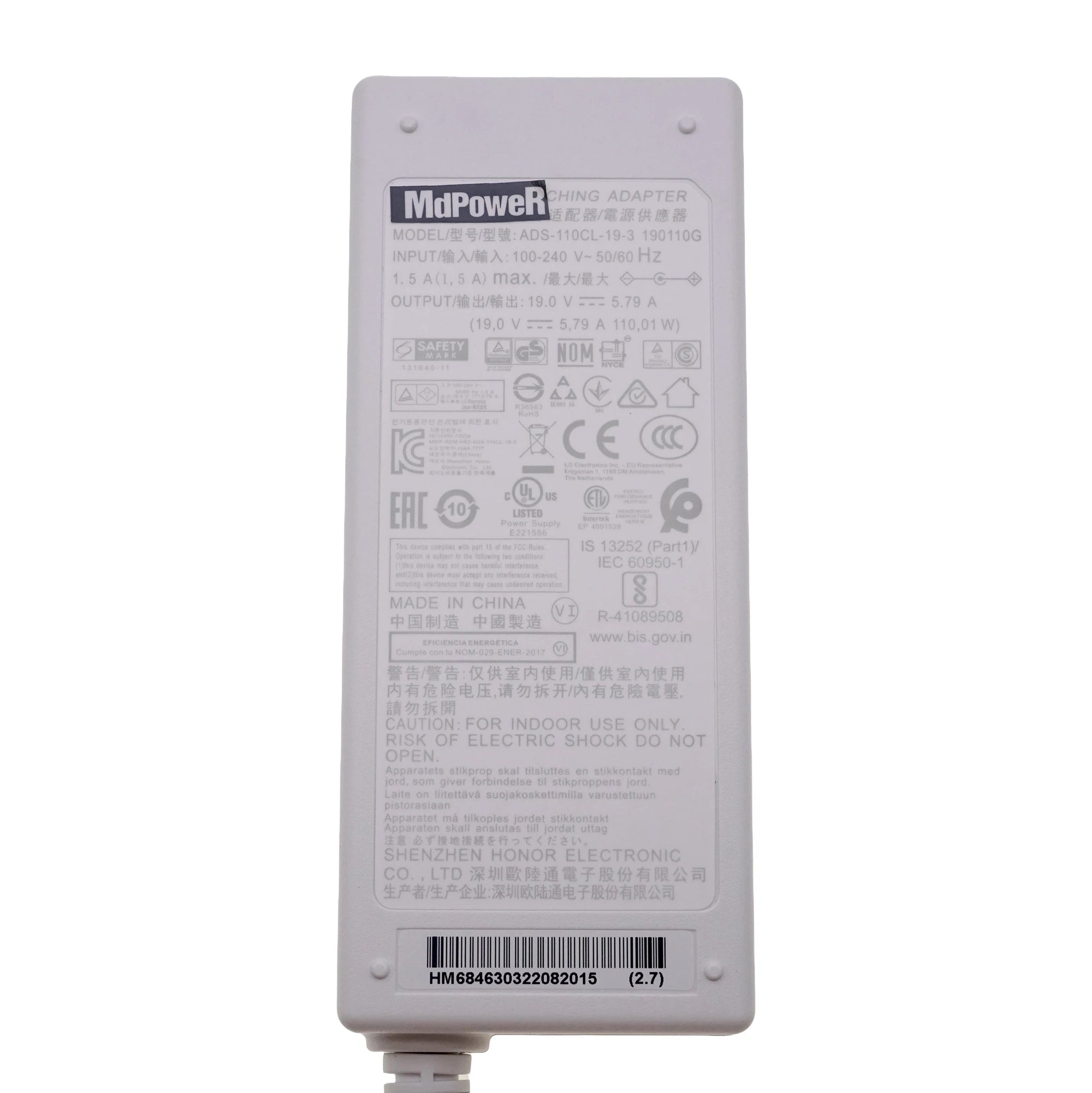 ADS-110CL-19A-3 Genuine 19V 5.79A 19.5V 5.65A Switching AC Adapter For LG 34UM95C 34UC98 PF1500G PROJECTOR BFP100-27 EAY63032202