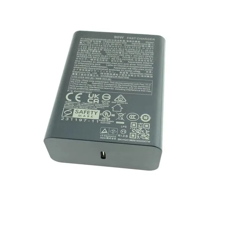 Original LP90DGC20H-WW AC Adapter 90W 20V 4.5A Fast Charger for LG gram Pro 16Z90SP Power Supply Genuine