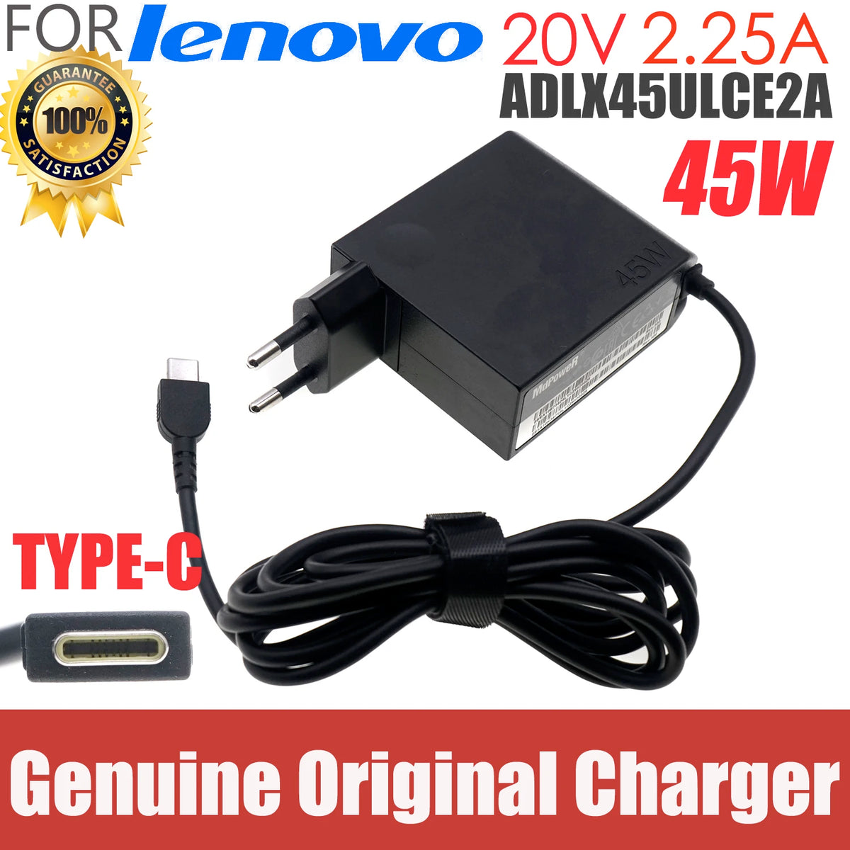 Genuine ADLX45ULCE2A ADLX45ULCK2A 20V 2.25A 45W Type-C USB-C AC Adapter For Lenovo ThinkPad YOGA Power Supply 00HM643 01FR024
