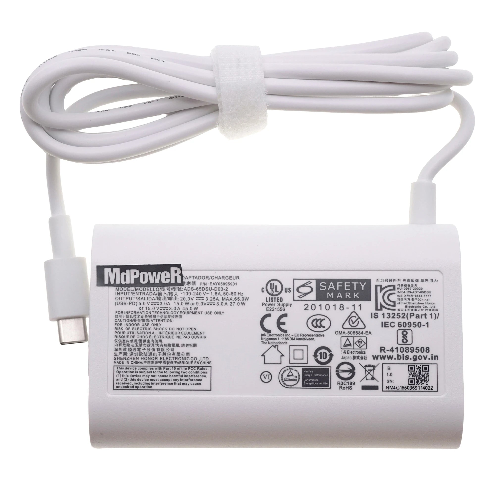 20V 3.25A 65W USB Type C ADT-65DSU-D03-2 ADT-65FSU-D03-EPK EAY65895911 Original AC Adapter Charger For LG gram 15Z90Q-P.ADB9U1