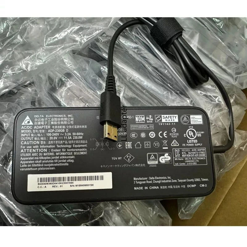 Original Delta 230W 20V 11.5A AC DC Adapter Charger for MSI GE66 Raider 10UG-211 10UH-086FR 10UE-079AU Power Supply ADP-230GB D