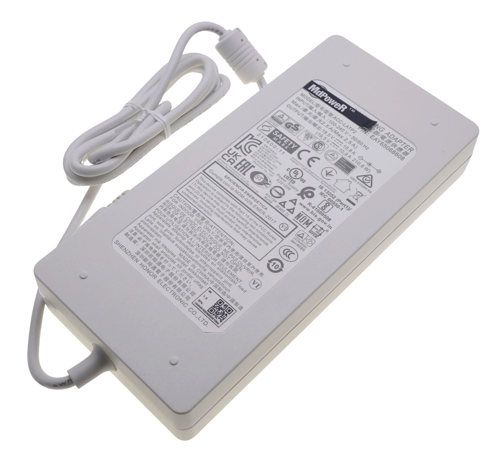 Genuine AC Adapter 210W 19.5V 10.8A ACC-LATP1 EAY65068604 for LG LED/LCD/TV Monitor 32UL950-W 32BL75U-W 32BL75U-W Power Supply