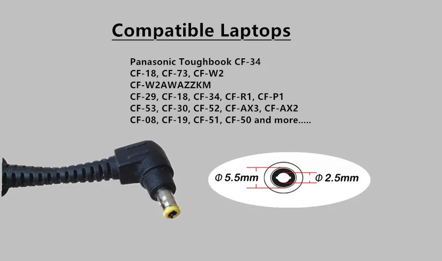 For Panasonic Toughbook CF-29/52/30/34/51/19/18 Laptop AC Power Adapter Adaptor Charger CF-AA1653A 78W 15.6V 5A 5.5*2.5mm