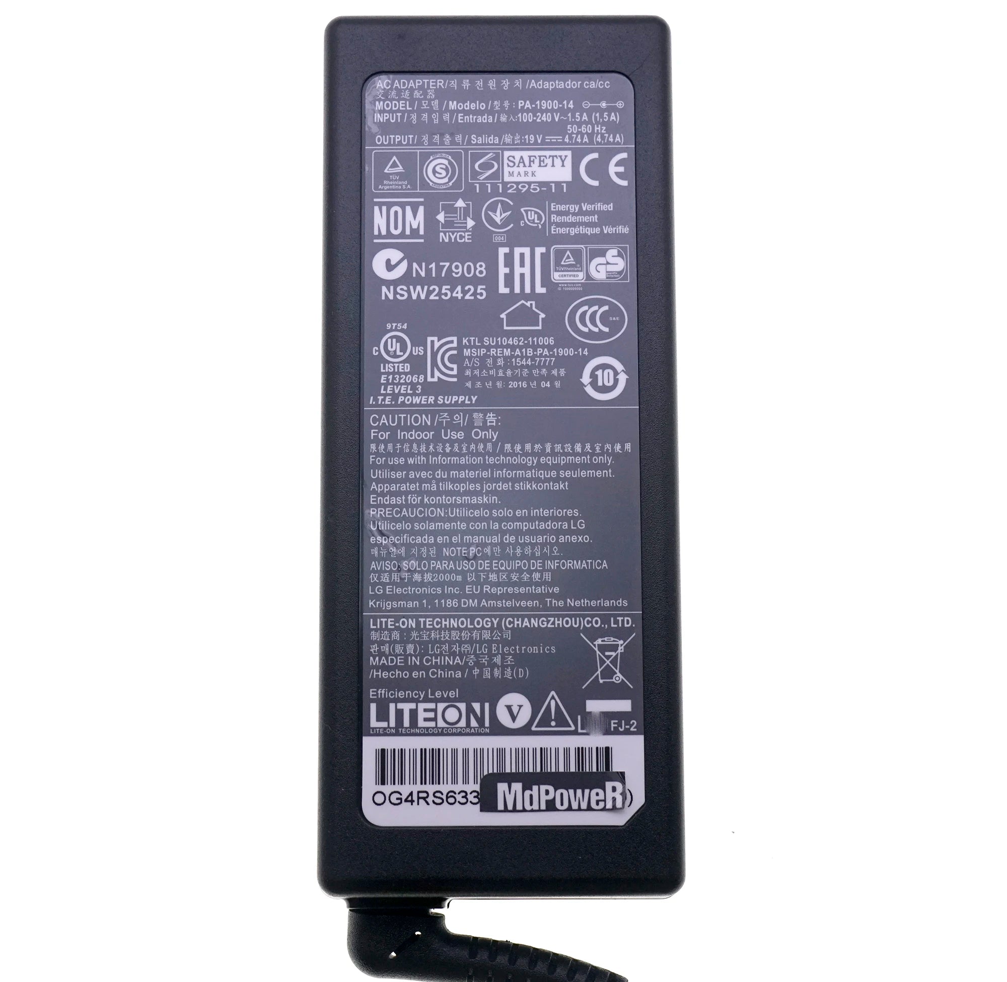 new Original FOR LG 19V 4.74A 90W PA-1900-14 laptop A51 AC adapter Power supply Charger cord