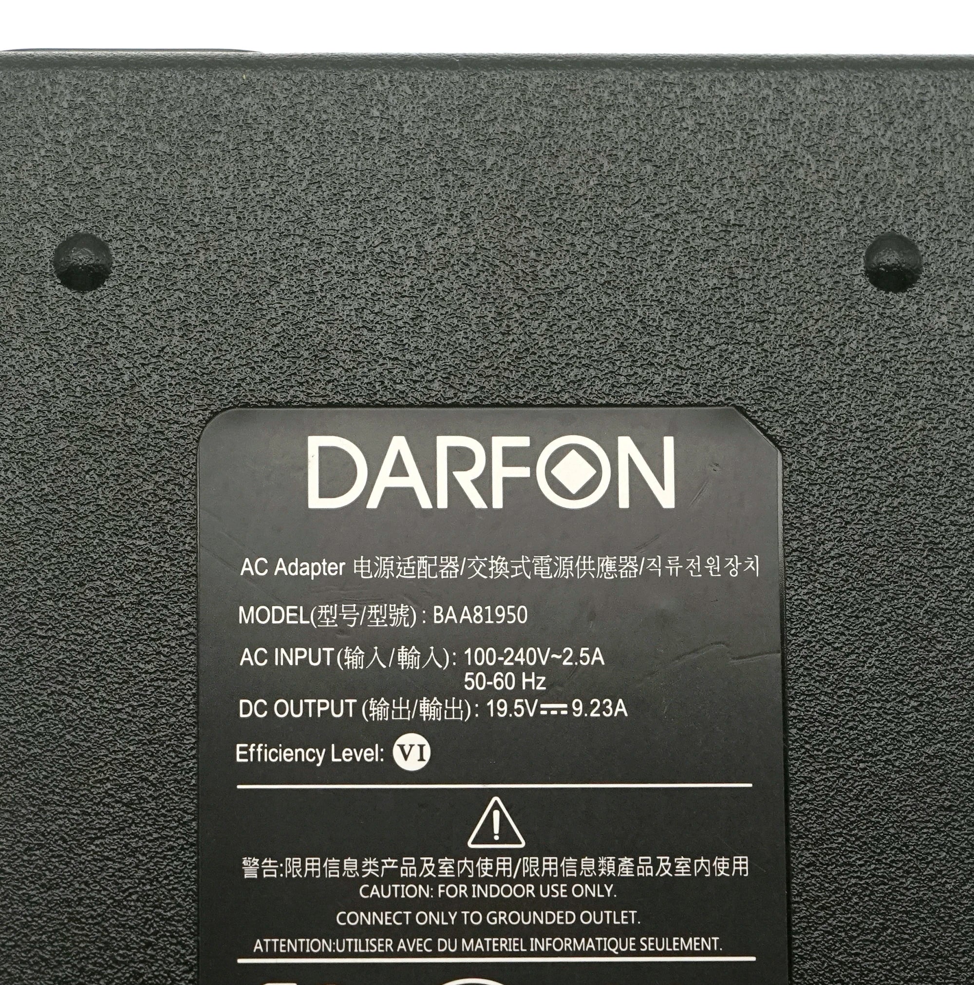 Genuine DARFON BAA81950 19.5V 9.23A 180W AC Adapter Charger For MSI Creator 17M A10SE-205NL A10SE-210ES A10SE-225FR Power Supply