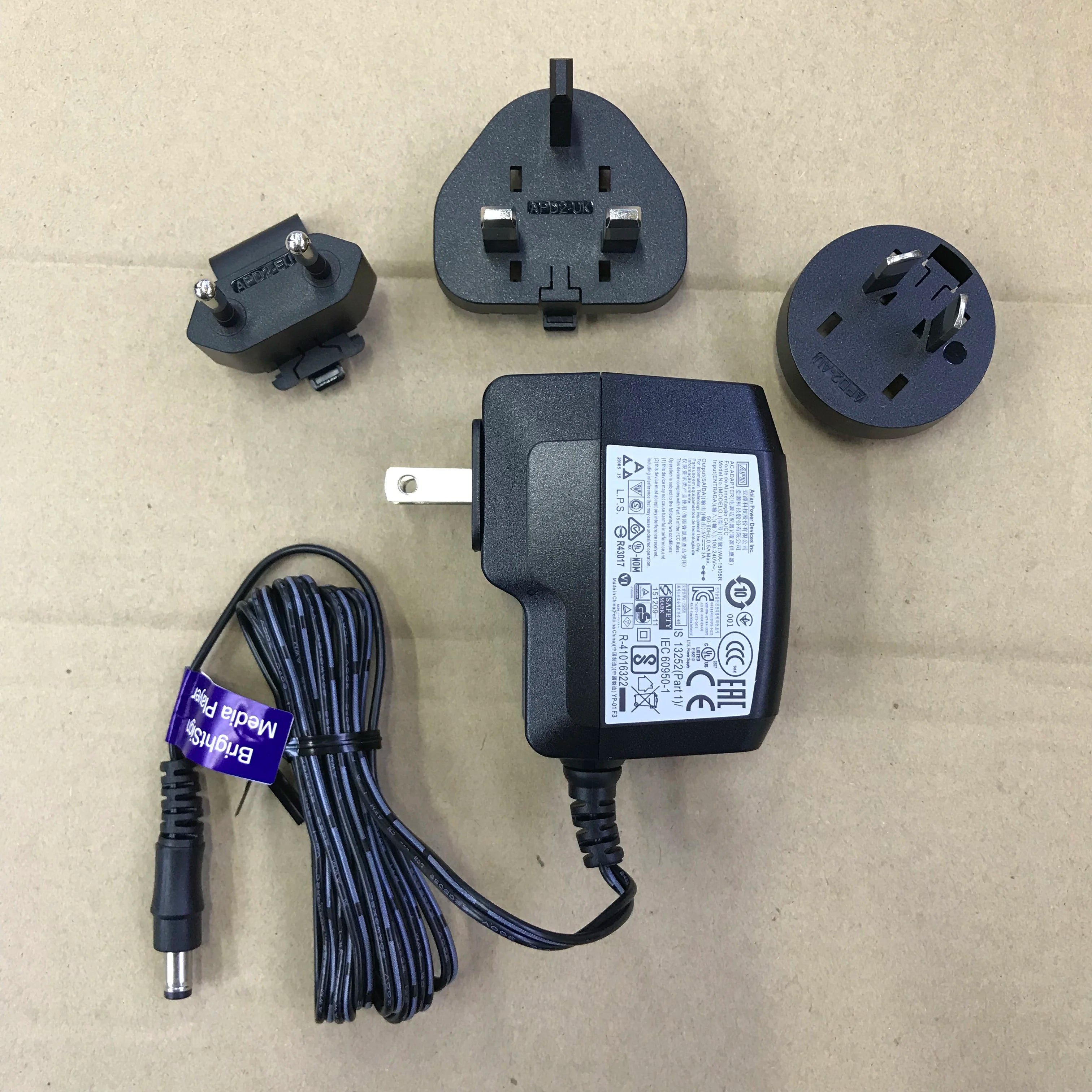 APD 5V 3A 2.5A 2A WA-15I05R Genuine AC ADAPTER POWER SUPPLY with 5.5mm x 2.5mm / 2.1mm US/EU/UK/AU Plug