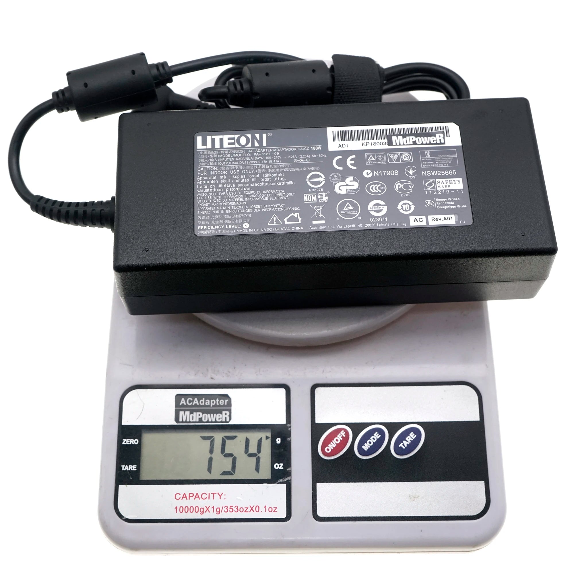 Genuine for LITEON PA-1181-09 AC Adapter 19V 9.47A 180W for ALL IN ONE AIO ASPIRE Z1-611 Z1-622 Z3-710 ZC-107 Z4710G Z5760 Z5770