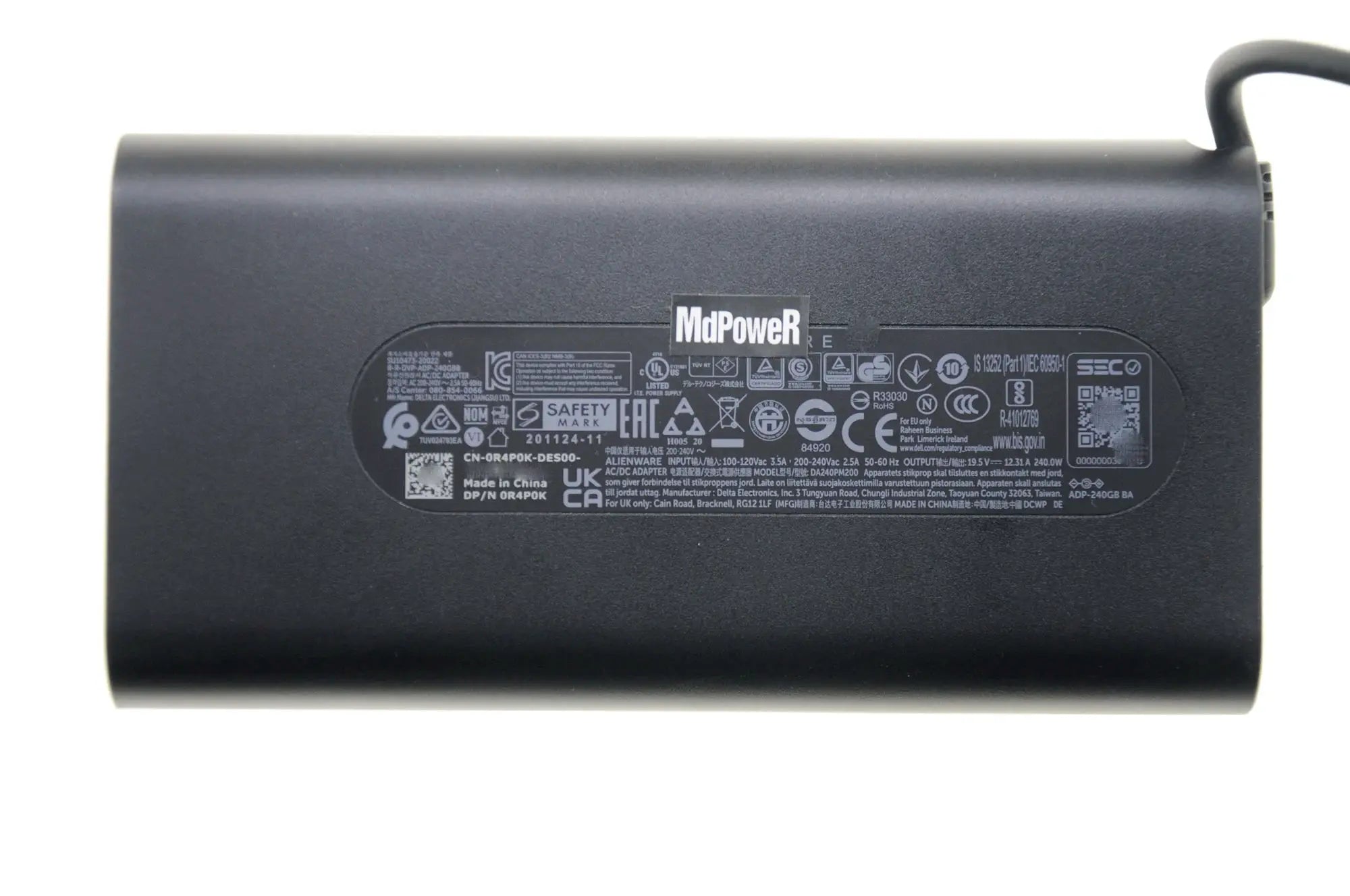 Original 240W GaN AC Adapter Charger For DELL Alienware 19.5V 12.31A LA240PM200 HA240PM200 DA240PM200 0R4P0K Laptop Power Supply