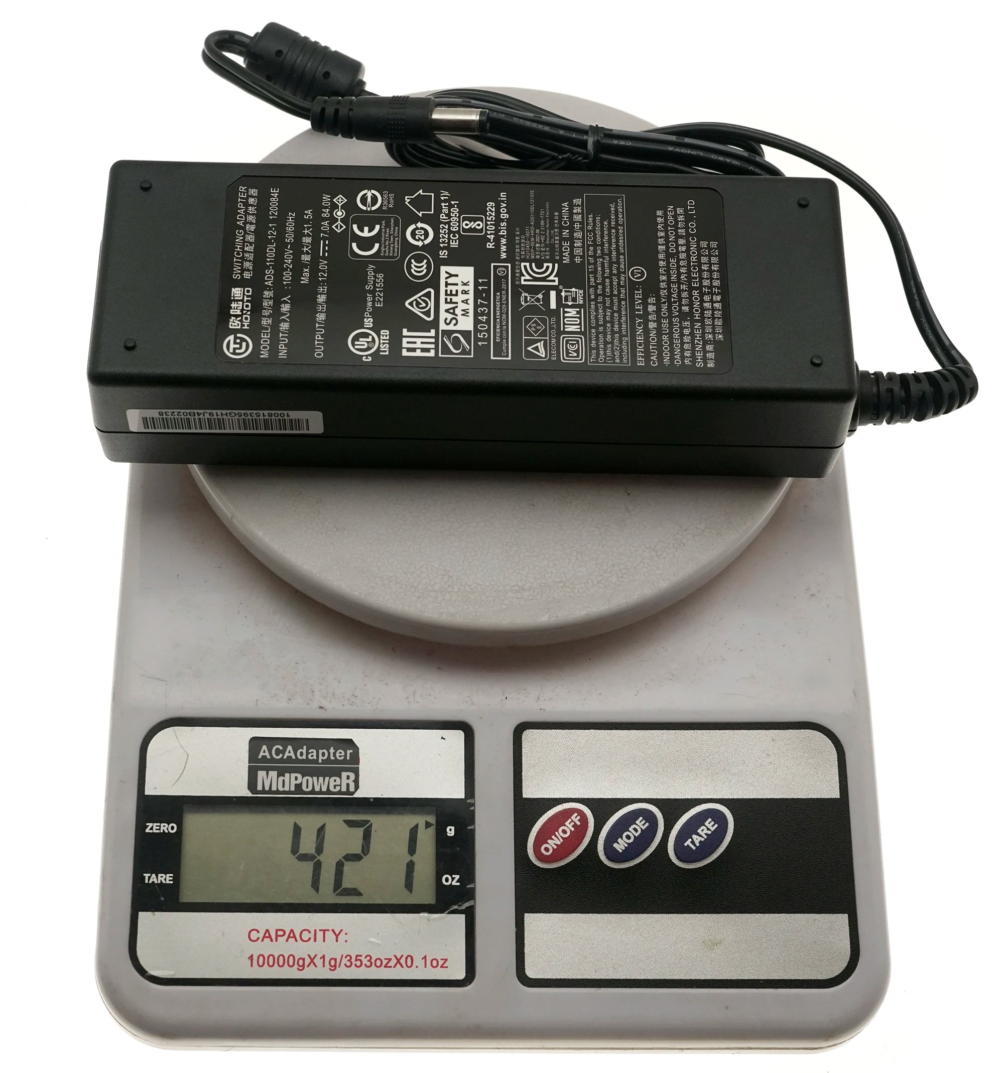 Genuine HONOTO Switching Adapter AC Charger ADS-110DL-12-1 120084E 12V 7A 84W  5.5x2.5mm For LaCie Power Supply Original