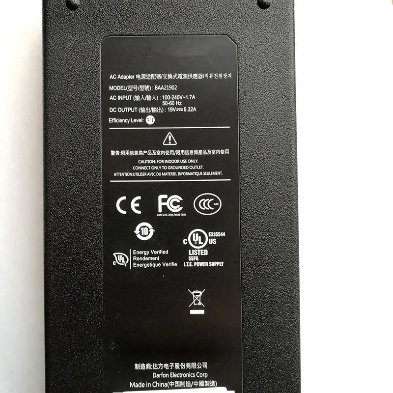 Genuine 19V 6.32A 120W BAA21902 DARFON AC Adapter Power Supply For XGIMI Projector XG08X NEWZ6X Por Z7X Charger