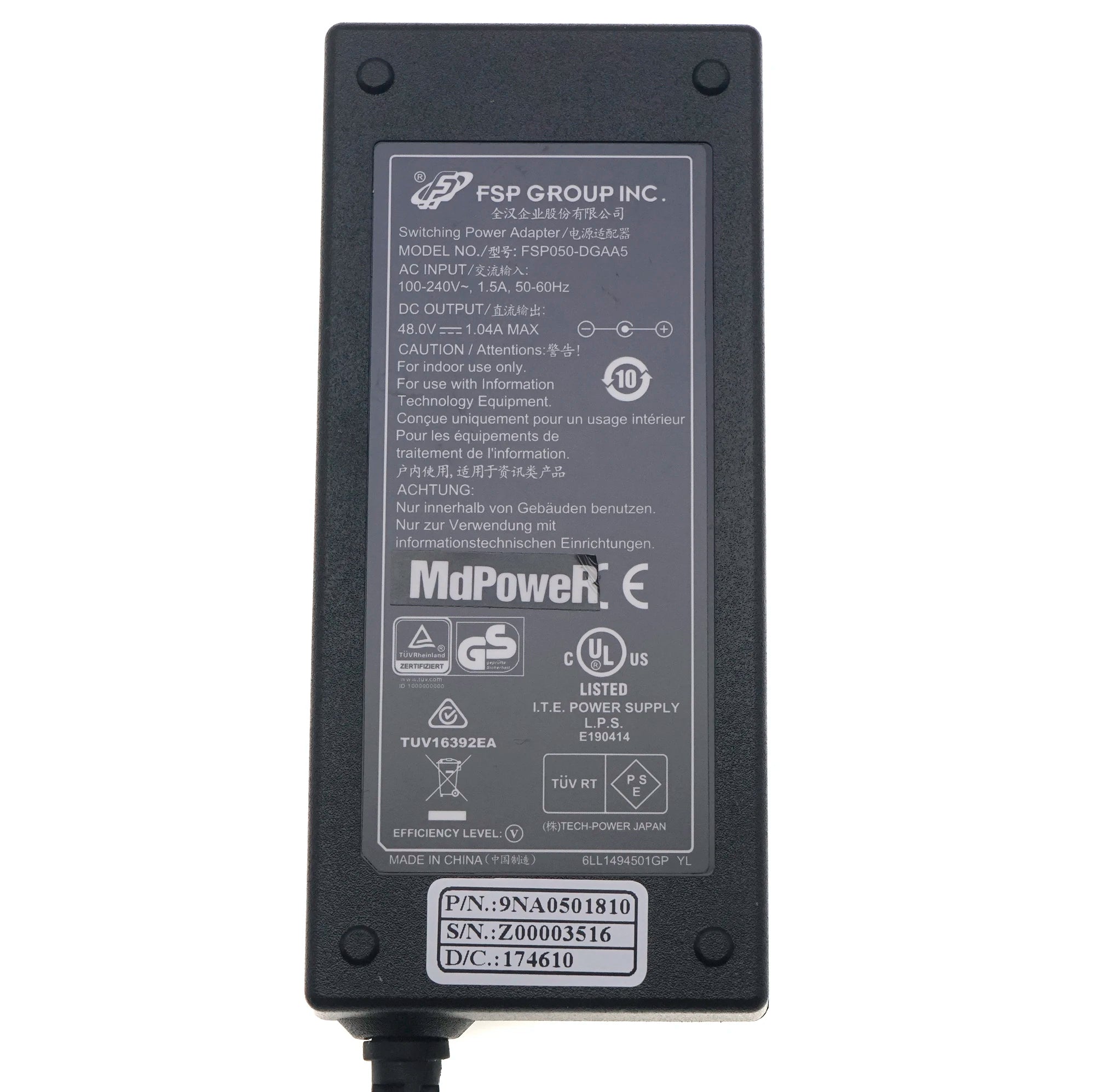 Original FSP FSP050-DGAA5 50W 48V 1.04A Switching Power Adapter For DAHUA Video Recorder NVR Monitoring POE Charger
