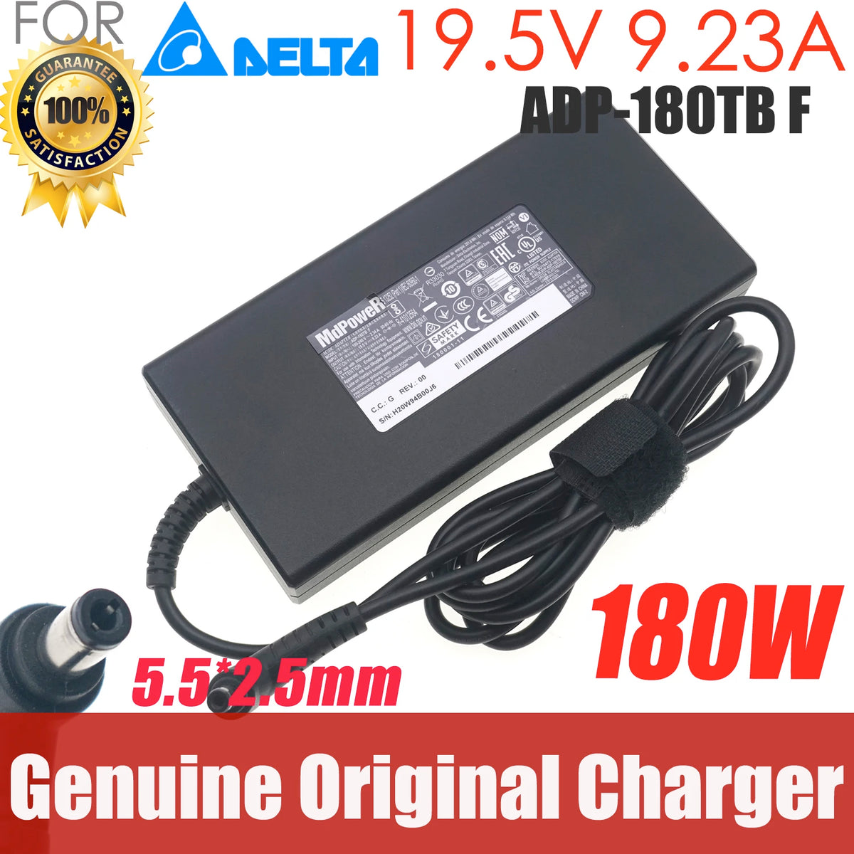 Original Delta ADP-180TB F 180W 19.5V 9.23A Power Supply AC Adapter for GS63 GS65 GS73VR Gaming Laptop ADP-180MB K ADP-180EB D