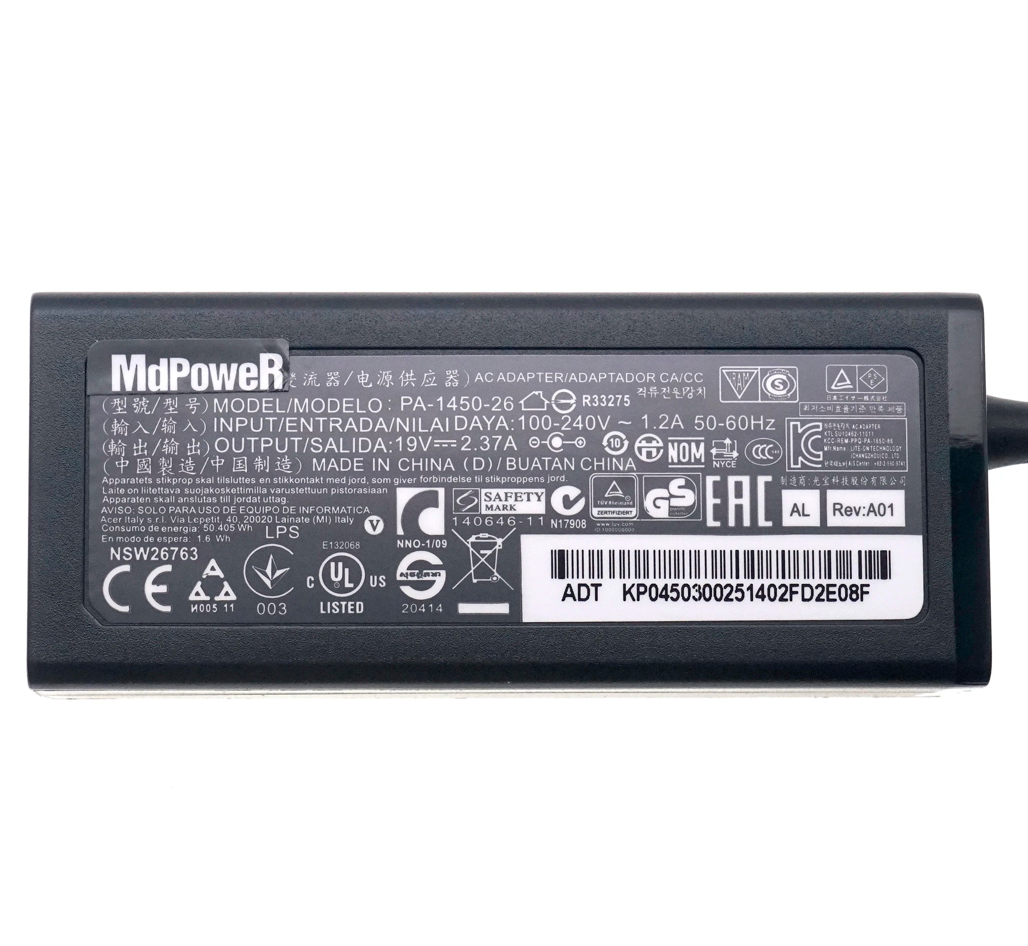 Original OEM LITEON PA-1450-26 19V 2.37A 45W 5.5x1.7mm AC Power Adapter For ACER Laptop Power Supply Charger