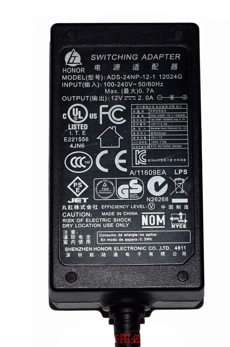 Genuine HOIOTO 12V 2A 24W  ADS-24NP-12-1 12024G AC Switching Adapter Charger For Hikvision Dahua Video Recorder Power Supply