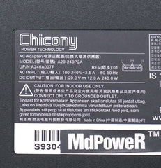 Genuine Chicony A20-240P2A 20V 12A 240W Power Supply AC Adapter For MSI GE66 GE76 GE77 Vector GP76 WE76 Stealth GS77 Charger