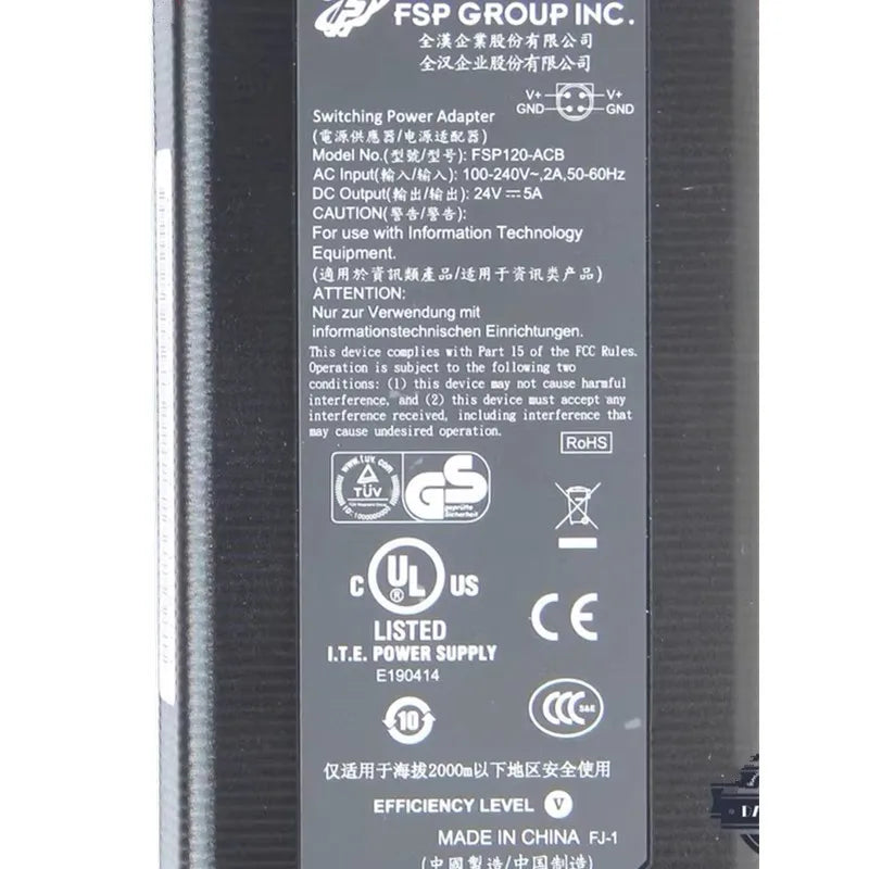Genuine FSP FSP120-ACA 24V 5A Switching Power Adapter Charger FSP120-ACB HD LCD Monitor PIONEER POS STEALTHTOUCH-M5 Power Supply