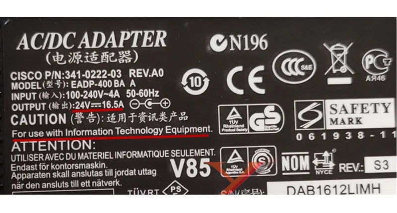 Genuine 24V 16.5A 400W 4PIN AC/DC Adapter Charger EADP-400BA A Power Suppy