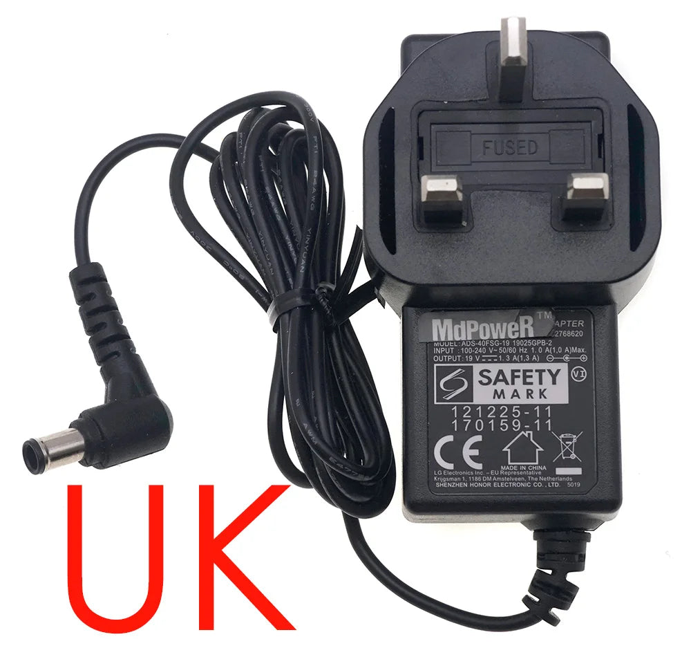 NEW Original FOR LG 19V 1.3A ADS-40FSG-19 19025GPB-2 ADS-40FSG-19 ADS-25FSF-19 Switching AC Power Adapter Charger  UK plug