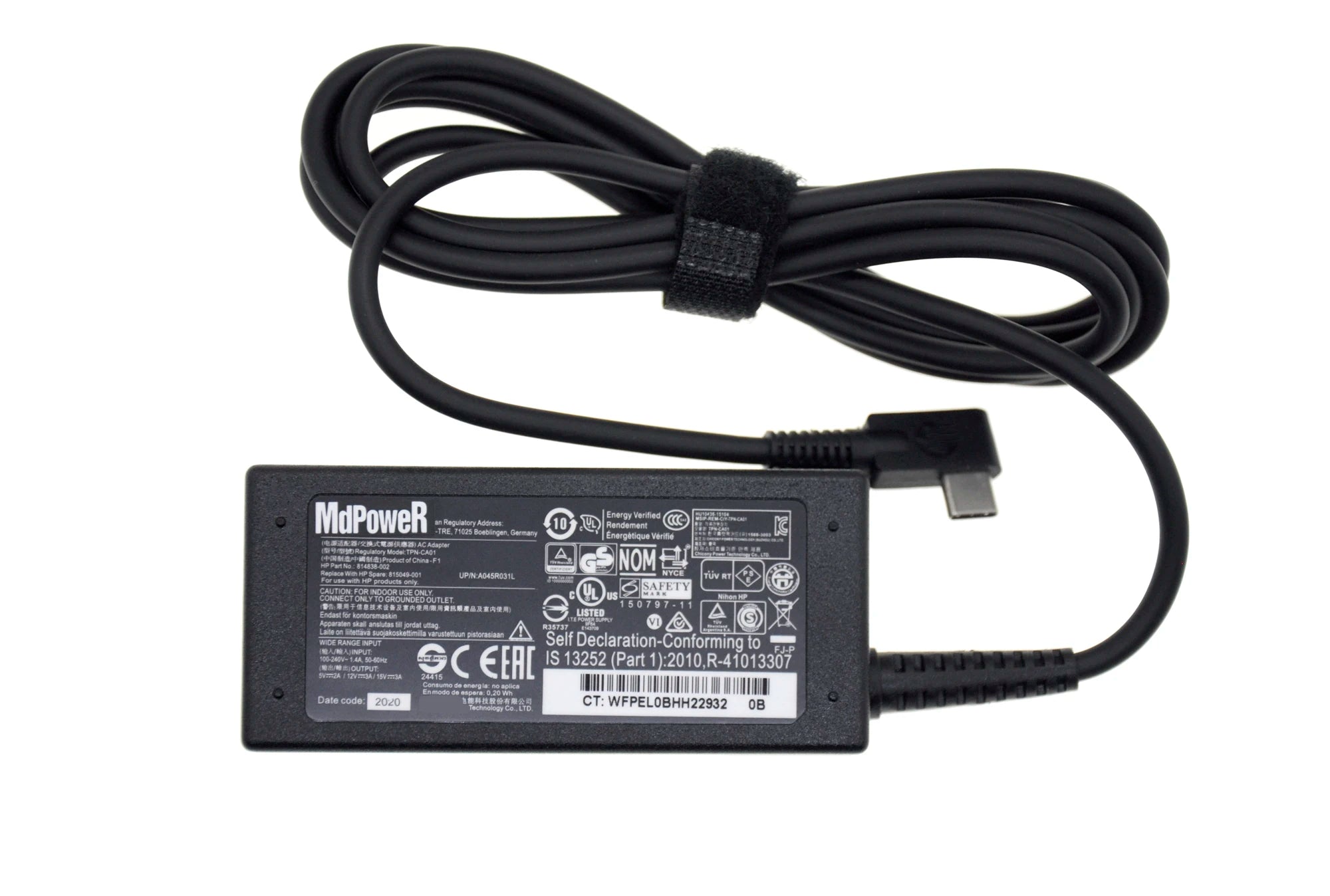 Original 45W TYPE-C TPN-CA01 15V 3A FOR HP TPN-CA02 spectre 13 Elite x2 1012 G1 G2 Pavilion 12-b000 laptop AC adapter 814838-002