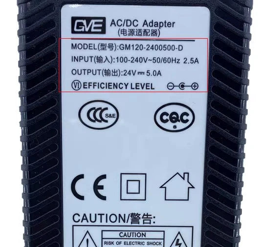 Original GM120-2400500-F 24V 5A 120W 5.5*2.5mm AC Adapter 120W Charger For GVE Water Purifier / Cash Register Power Supply