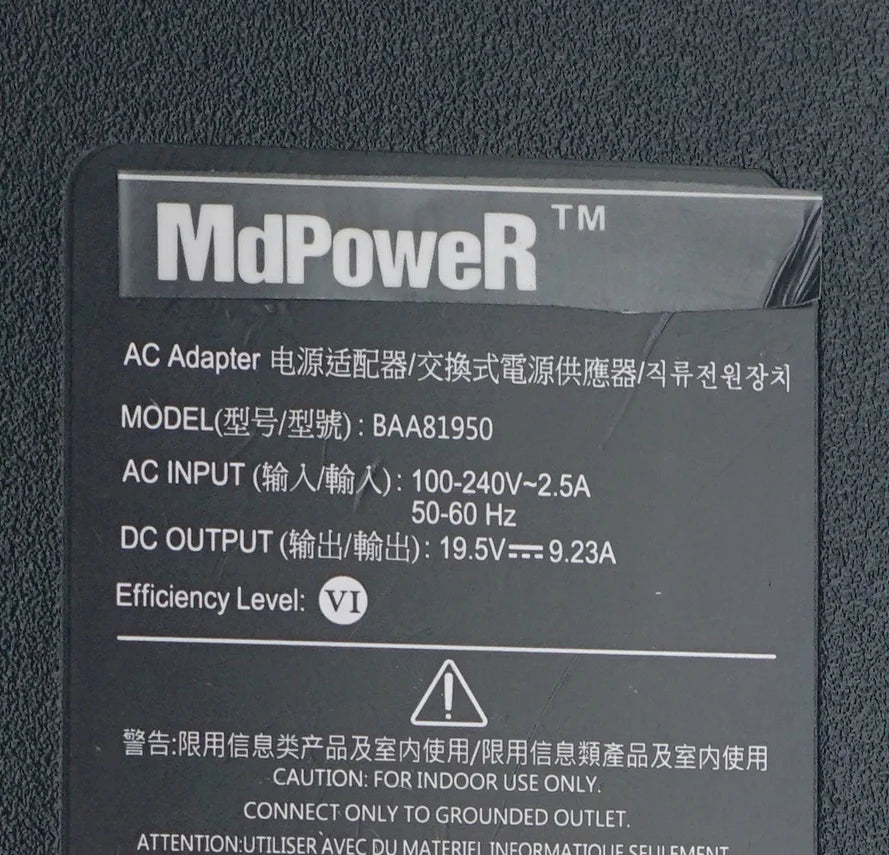 Genuine DARFON 19.5V 9.23A 180W BAA81950 ADP-180MB K AC Adapter For MSI GL63 GE75 GE63 GL73 GP63 GF65 8RE MS179E Power Supply