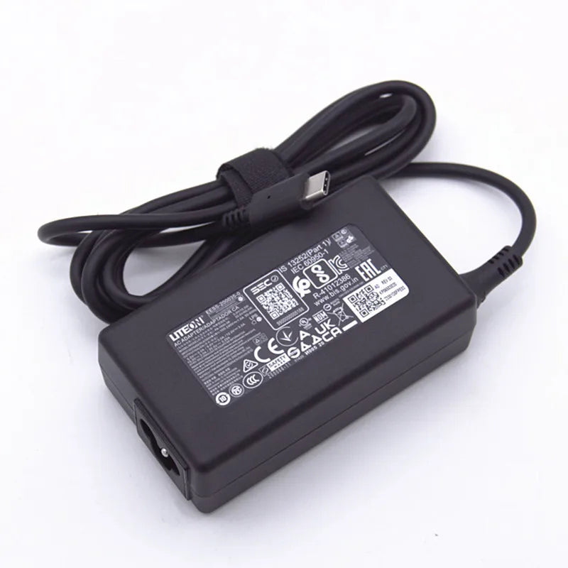 Genuine Liteon PA-1650-58 20V 3.25A 65W USB-C Type C Laptop AC Adapter For  MSI Summit E13 Flip Evo A11MT MS-13P2 Power Charger