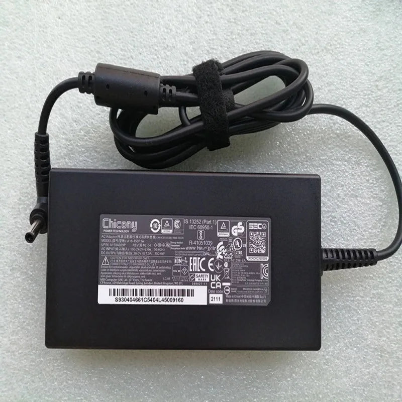 Genuine Chicony A18-150P1A 150W AC Adapter Charger 20V 7.5A for MSI GF66 GF76 A150A039P Gaming Laptop Power Supply ADP-150CH D