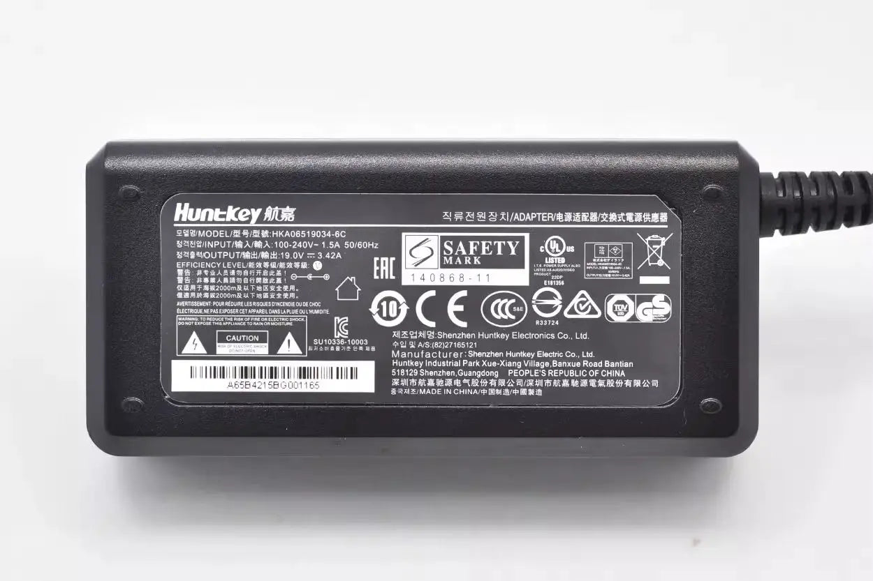 Genuine Huntkey HKA06519034-6C 6J 6K 19V 3.42A 65W AC Adapter Charger For Intel NUC GIMI Monitor Projector Laptop Power Supply