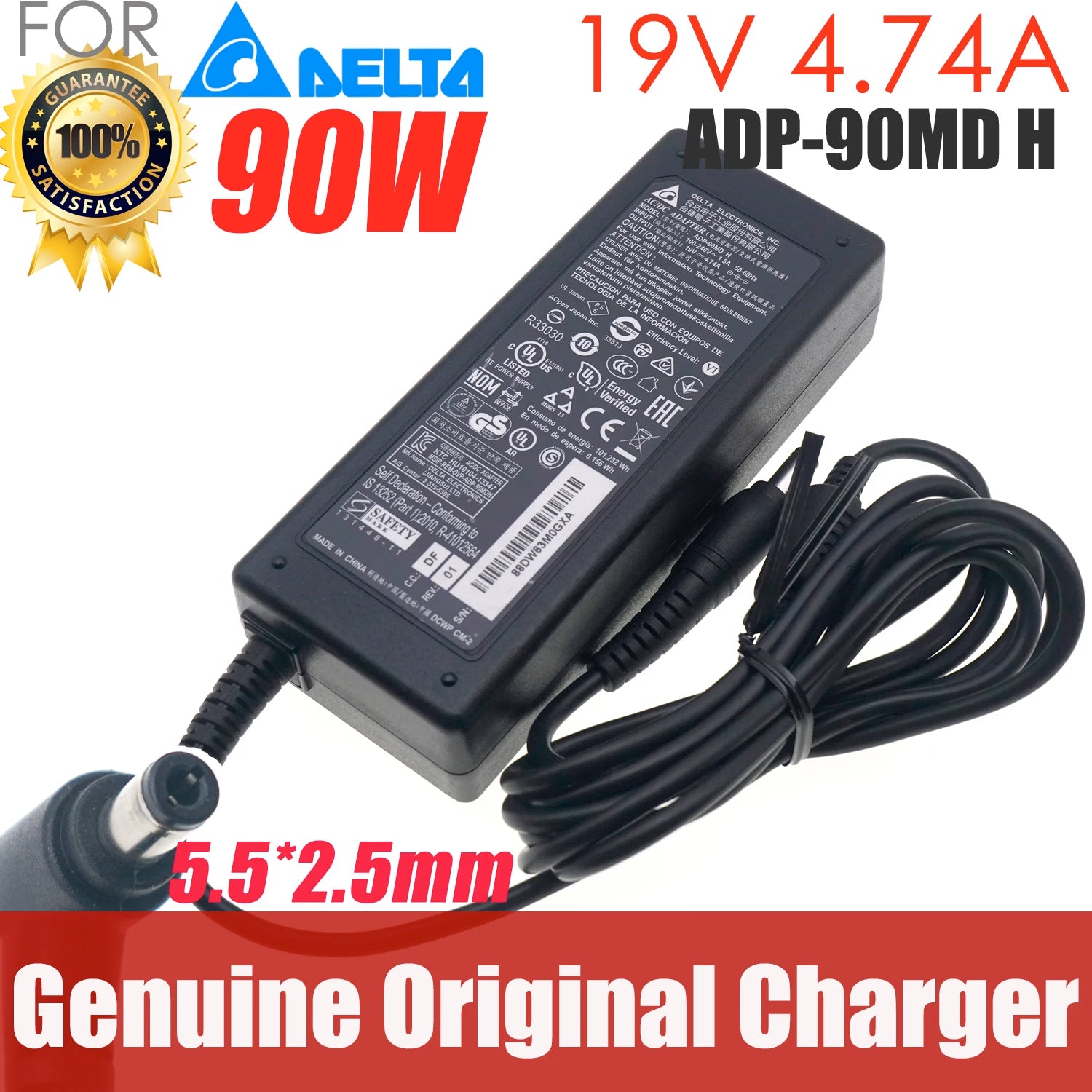 Genuine Delta ADP-90MD H 19V 4.73A 4.74A 5.5*2.5mm Laptop AC Adapter Charger for AOC 215A7334 AIO PC Power Supply ADP-90SB BB