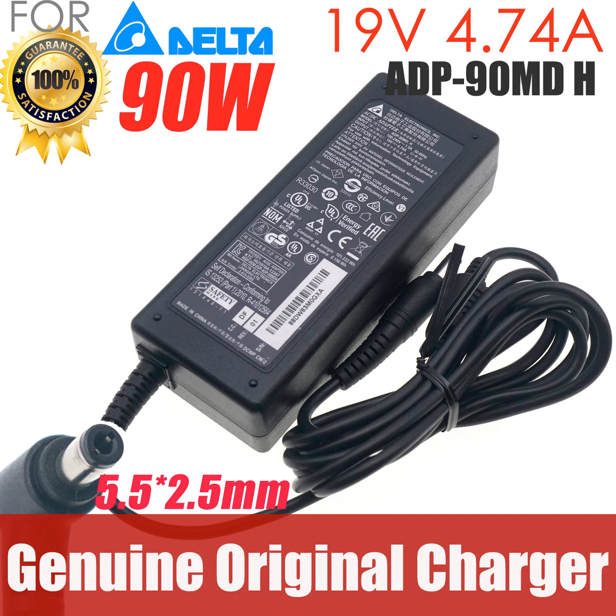 Genuine Delta ADP-90MD H 19V 4.73A 4.74A 5.5*2.5mm Laptop AC Adapter Charger for AOC 215A7334 AIO PC Power Supply ADP-90SB BB