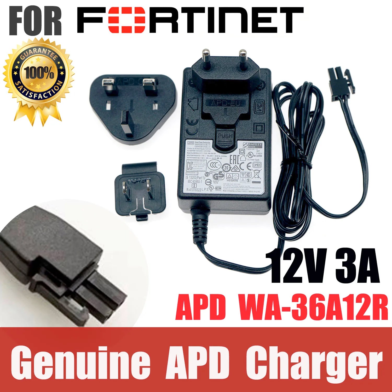 12V 3A 36W AC Adapter Power Charger For fortigate FORTINET AD036RAB-FTN3 FG-60D 30E-3G4G 60E Fortiwifi FSP036-RBBN2  WA-36A12R