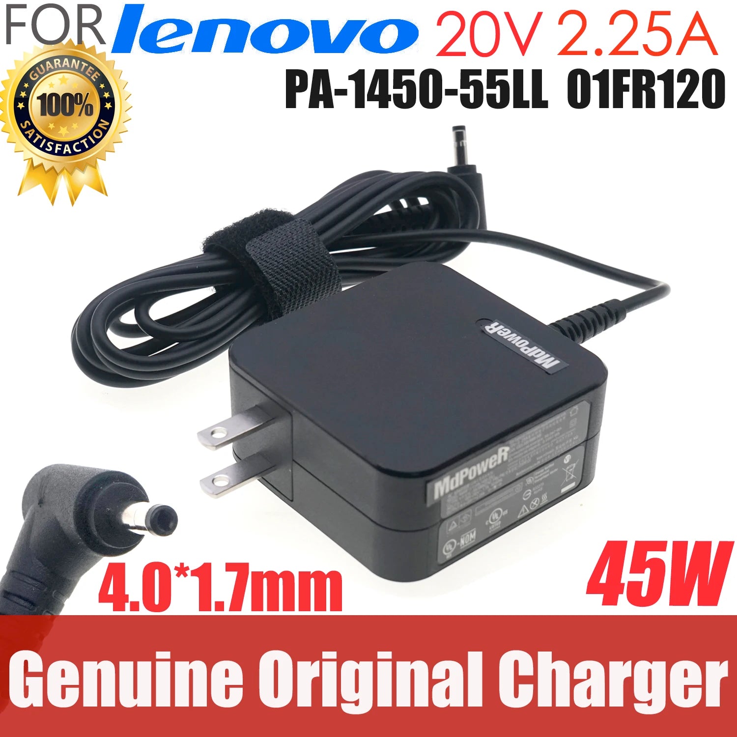 For LENOVO Laptop AC Adapter 20V 2.25A 45W Power Charger 01FR049 5A10H42919 ADP-45DW B ADP-45DW C ADL45WCC ADLX45NAC3A US Plug