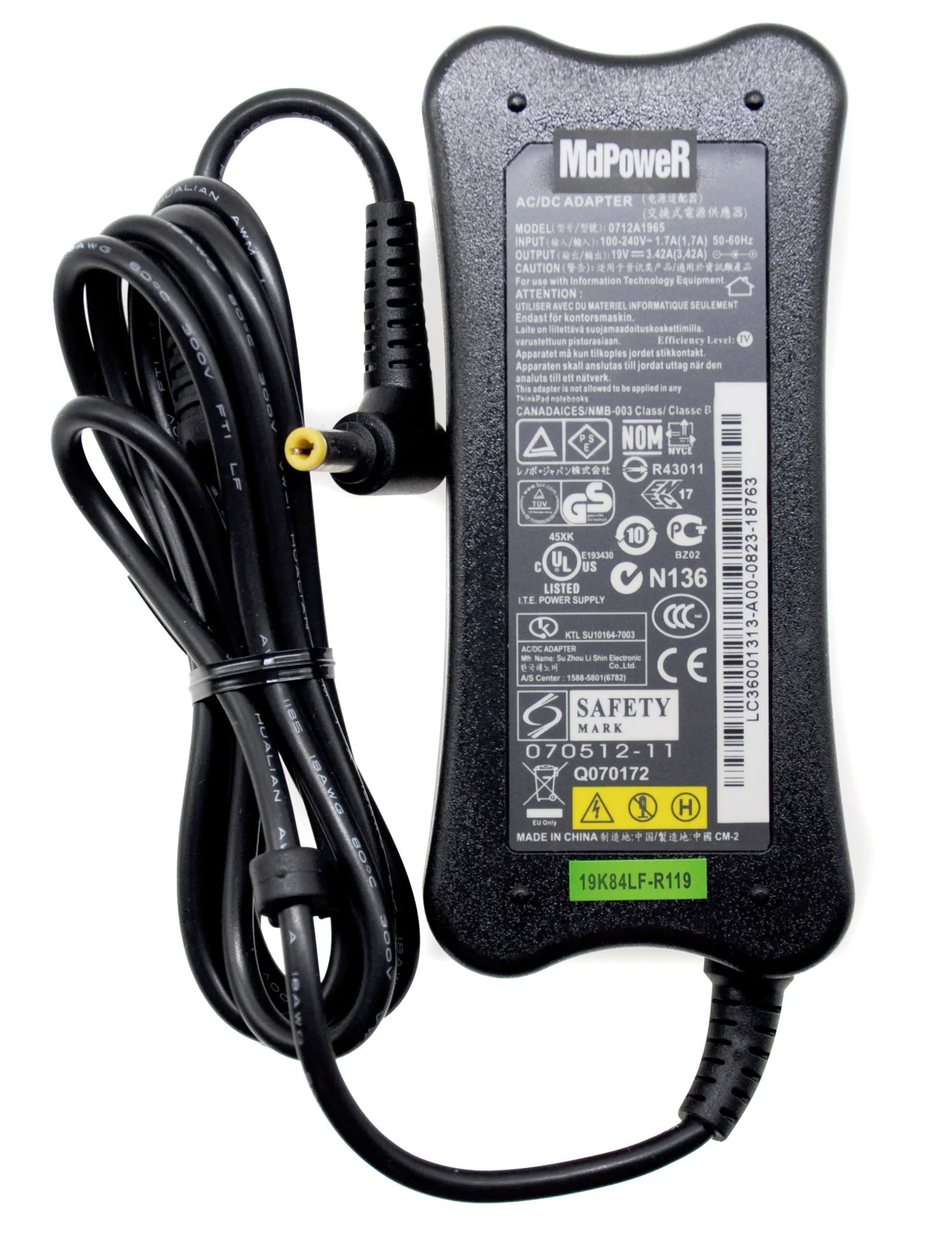original 19V 3.42A 65W AC Adapter Laptop Charger For Lenovo Y410 c466 G455 410M U165 U350 C200 0712A1965 PA-1650-52LC ADP-65YB