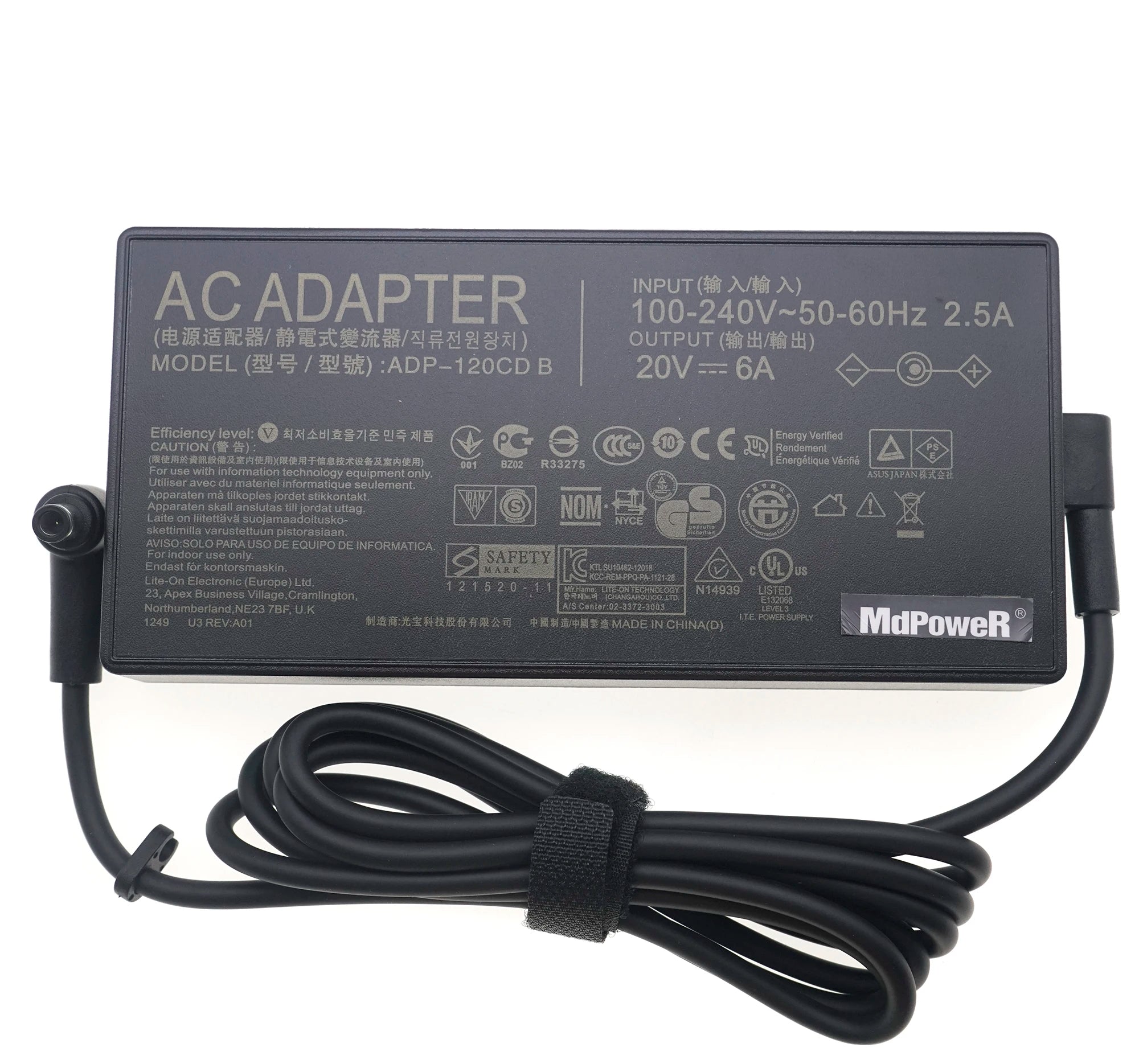 Original 20V 6A 120W 6.0*3.7mm AC Adapter Charger for Asus ZenBook Laptop Power Supply A18-150P1A ADP-120CD B