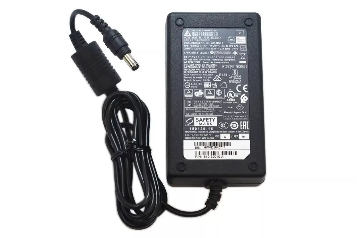 Genuine Delta ADP-30KR B MA-PWR-30WAC A40-32010 12V 2.5A AC Adapter Charger for Cisco MX64 MX64W MX67 MX67W MX67C Power Supply