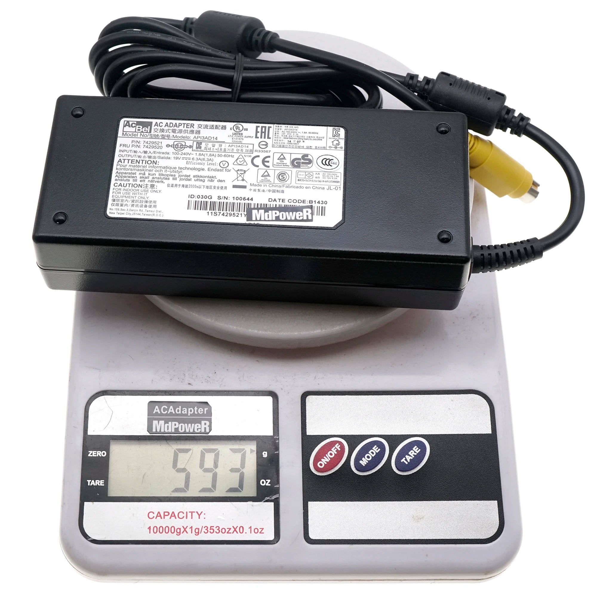Genuine Acbel API3AD14 19V 6.3A AC Adapter 44V0997 44V0998 for IBM 4838 330 TOUCH SCREEN CASH REGISTER 4hole 4PIN Power Supply