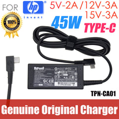Original 45W TYPE-C TPN-CA01 15V 3A FOR HP TPN-CA02 spectre 13 Elite x2 1012 G1 G2 Pavilion 12-b000 laptop AC adapter 814838-002